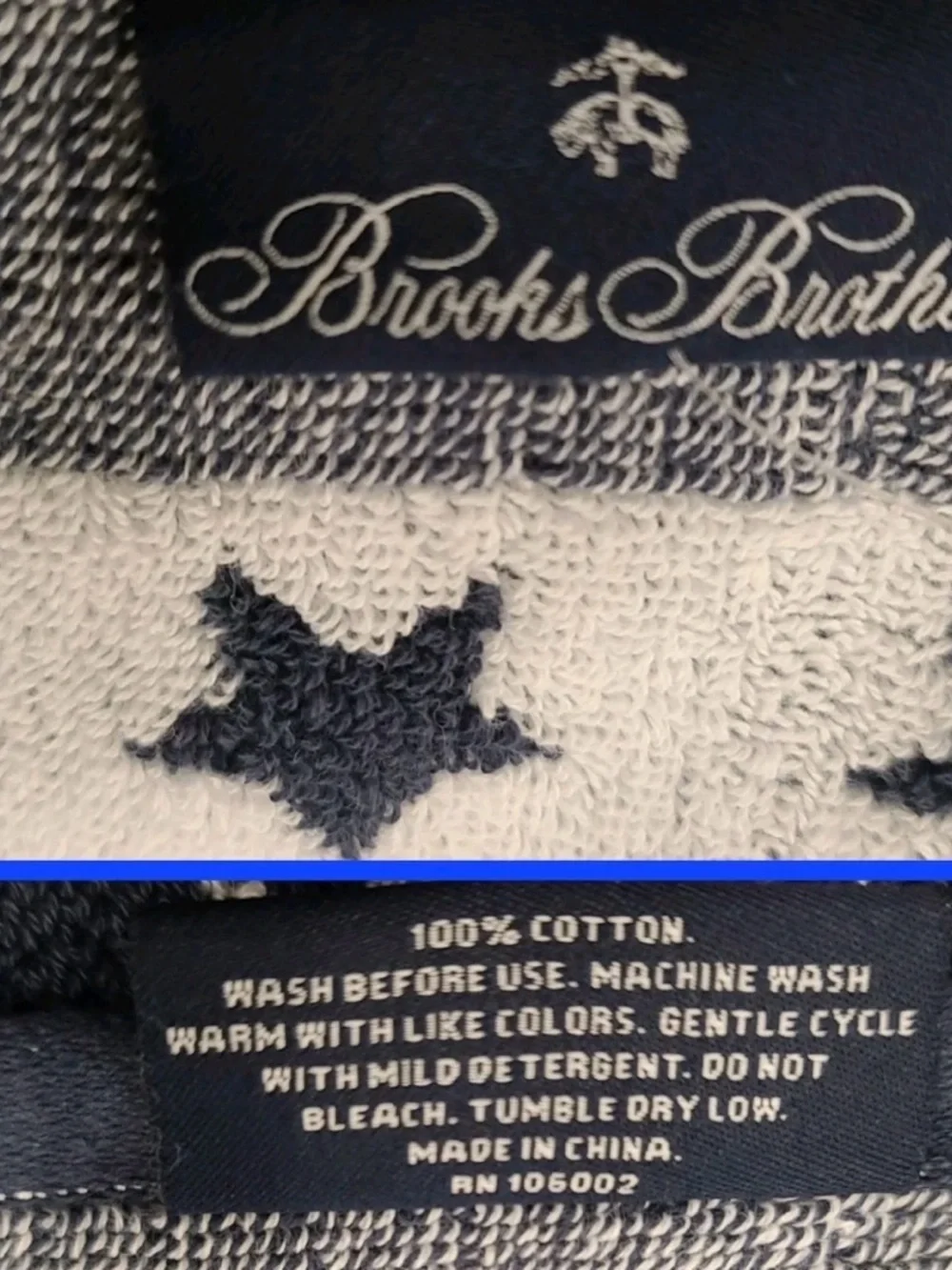 Brooks Brothers Red White Blue Stars Stripes Bath Hand Washcloth Towels 8pc New